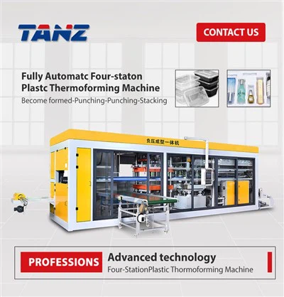 Fuldautomatisk trestations termoformningsmaskine